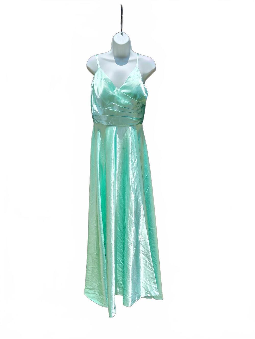 Mint Green Satin Formal Dress